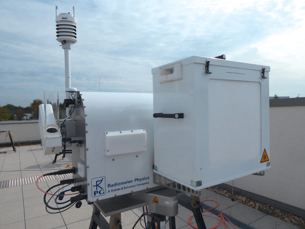 Functioning Radiometer Installed on Building Surface